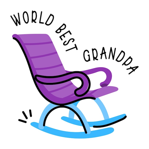 Vector modern doodle icon of a rocking chair