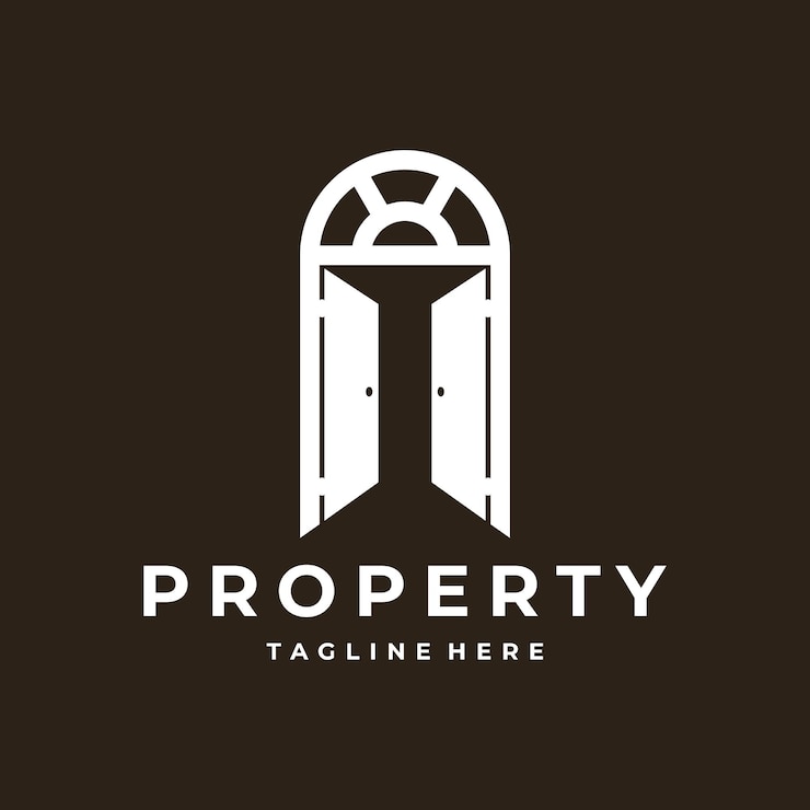 Vector modern door logo design illustration
