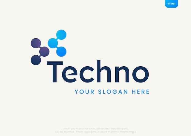 Design moderno del logo di connessione con tecnologia dot circle