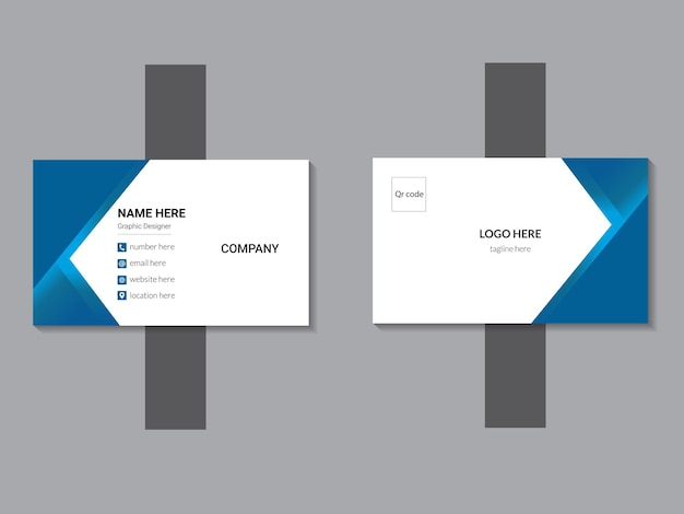 Vector modern double sided blue business card