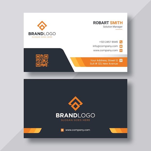 Modern doublesided business card template flat design vector stationery design colorful card