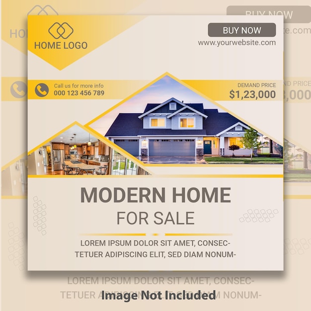 현대 꿈의 집 판매 소셜 미디어 프로모션 템플릿 세트
