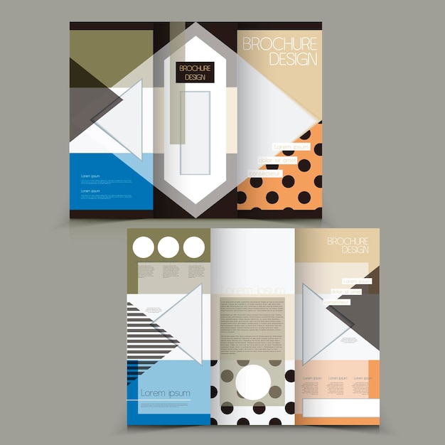 Vector modern driebladige brochure design