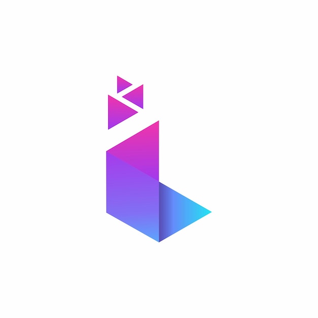 Modern driehoekig kleurrijk letter i en N-logo