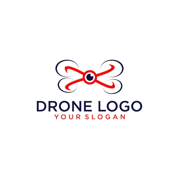 Modern drone-logo-ontwerp met camera- en veiligheidsinspiratie