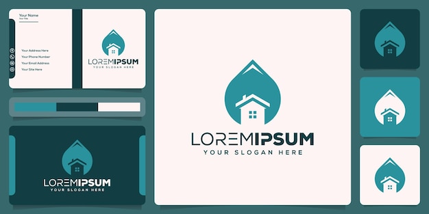 современный дизайн логотипа капли и дома