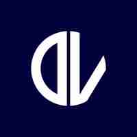 Vector modern dv circle logo design