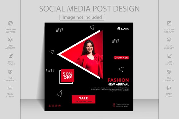 Modern dynamic Instagram facebook cover and social media web banner template for online fashion sale