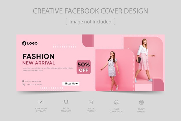 Vector modern dynamic instagram facebook cover and social media web banner template for online fashion sale