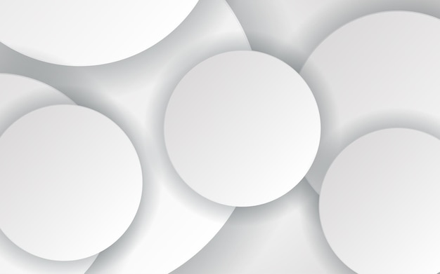 Vector modern dynamic white gray circle shape shadow and light dimension background eps10 vector