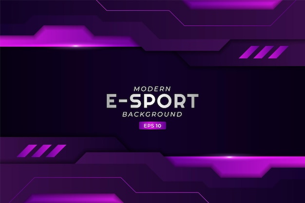 Sfondo di gioco di e-sport moderno viola brillante futuristico tecnologia di streaming premium