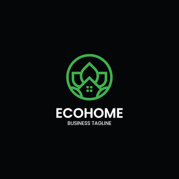 Vector modern eco home logo abstract leaf house nature design template