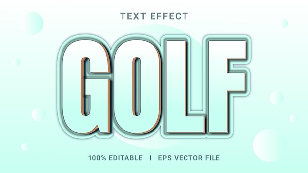 Vector modern editable golf text effect 3d text effect