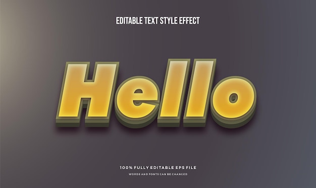 현대 편집 가능한 텍스트 효과는 노란색으로 그림자를 계층.
