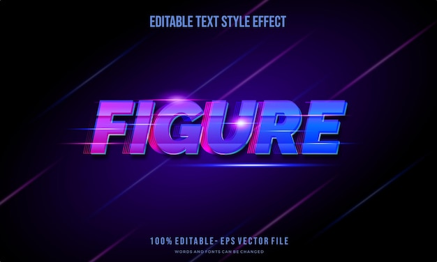 Vector modern editable text effect vibrant color with motion lines editable fonts vector files