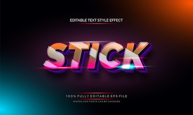 Modern editable text effect vibrant modern color shiny Text style effect Editable