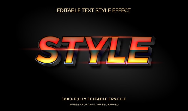 Modern editable text effect vibrant modern color shiny text style effect editable