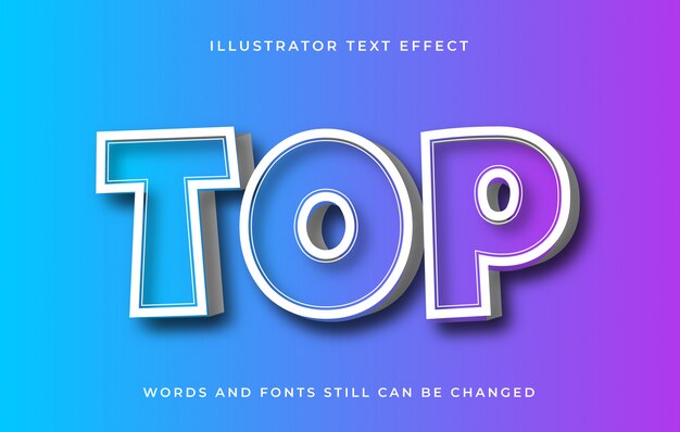 Modern editable text effect