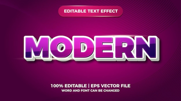 Effetto di testo modificabile moderno