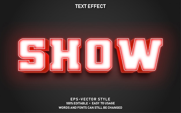 Modern editable text style effect show