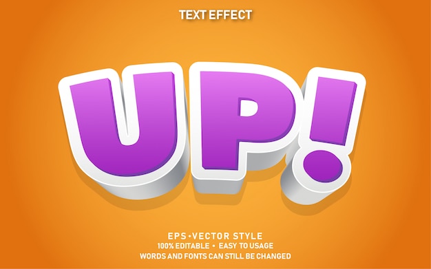 Modern editable text style effect up