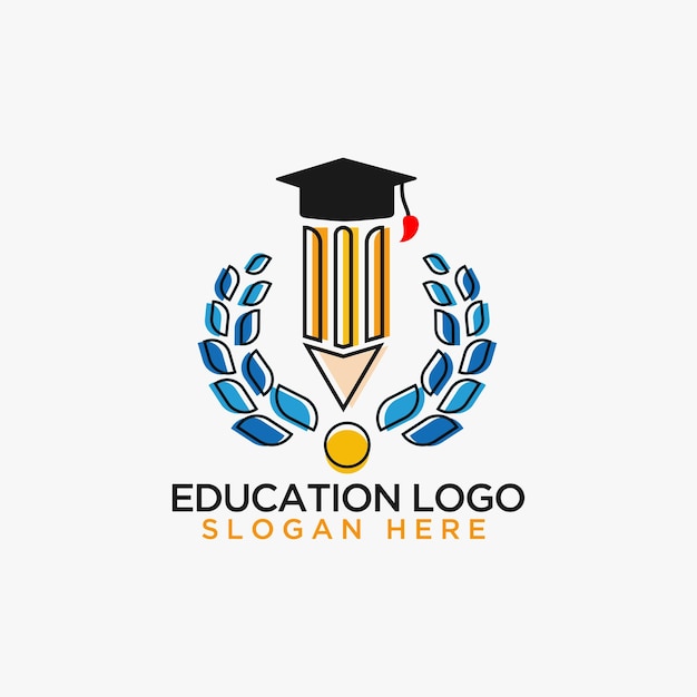 Icona del modello vettoriale di progettazione del logo di educazione moderna ideale per l'uso del marchio