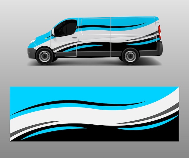 Modern eenvoudig ontwerp voor van graphics vinyl wrap sjabloon vector