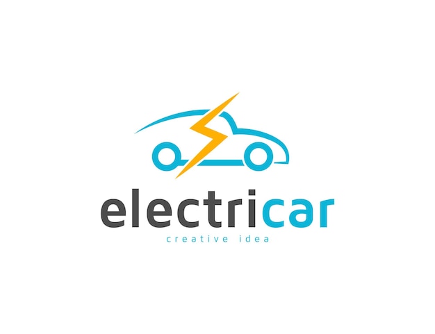 Modern electric car logo design template