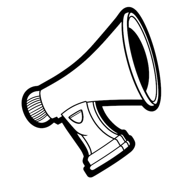 Modern electric megaphone outline icon in vector format for amplified designs