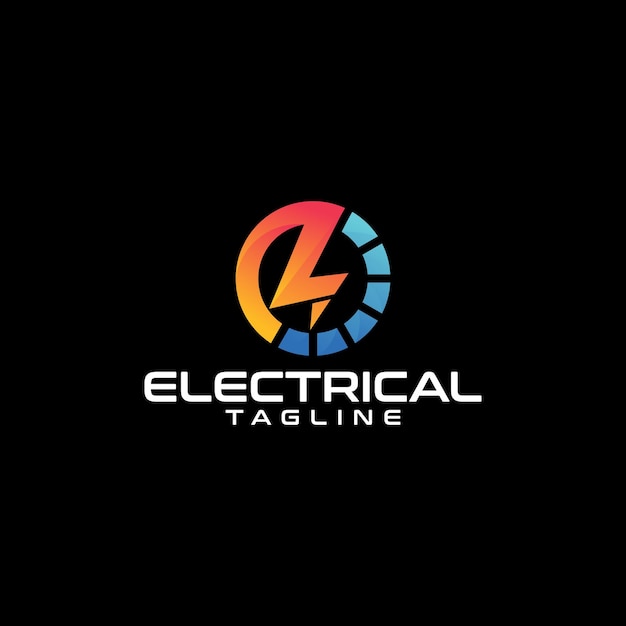 Modern electrical logo icon vector isolated with lightning or thunder symbol illustration