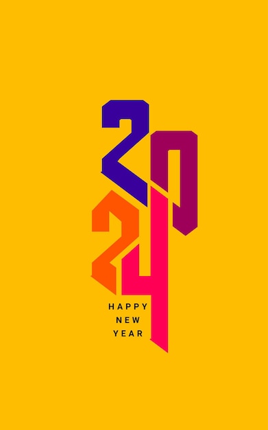 Vector modern and elegant 2024 new year wishes background with confetti