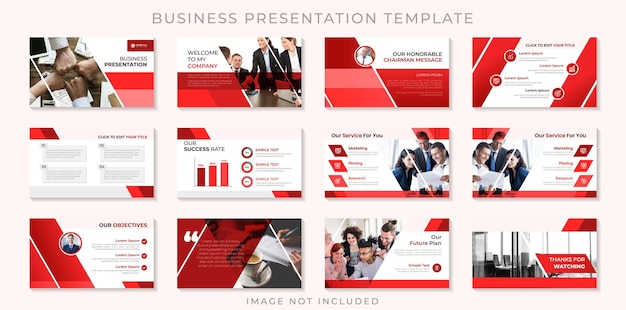 Modern elegant business presentation template 12-page slide design premium vector