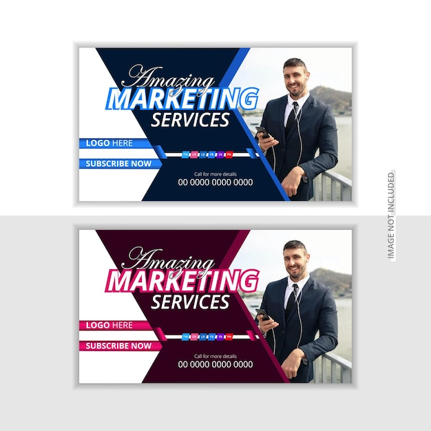 Vector modern and elegant business youtube thumbnail design template in vector