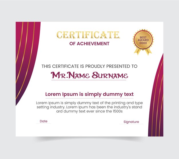 modern and elegant certificate template