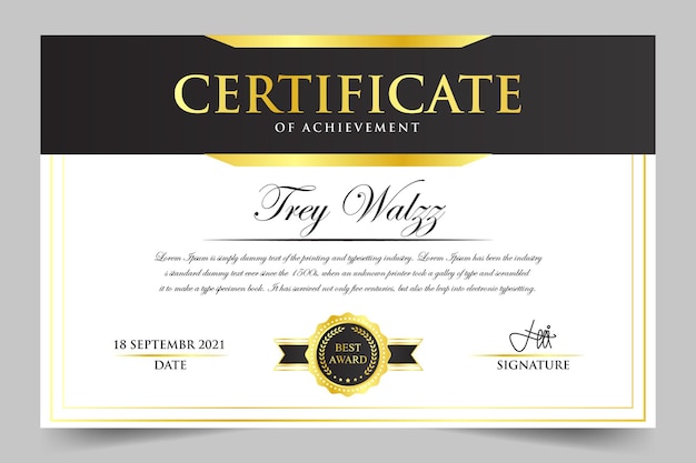 Modern elegant certificate template