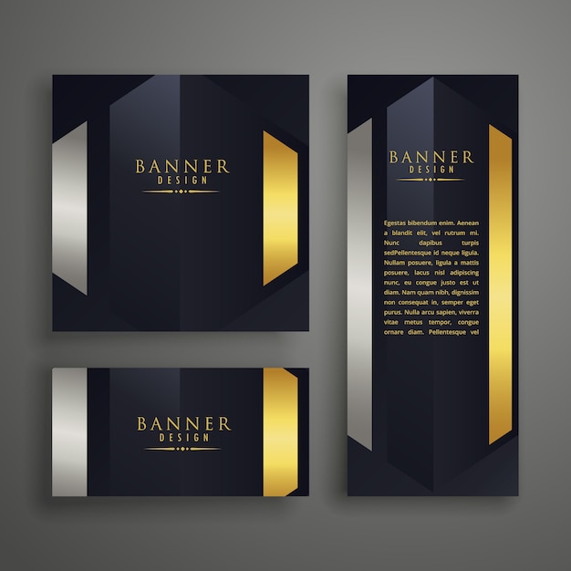 Vector modern elegant collection of luxury banners in different shapes