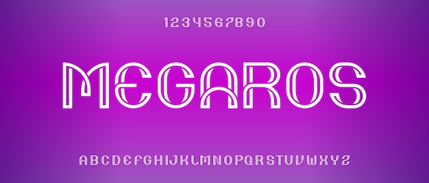 Modern elegant condensed alphabet with urban style template