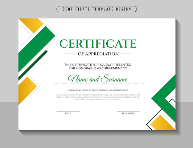 Modern elegant corporate business certificate template Premium Vector