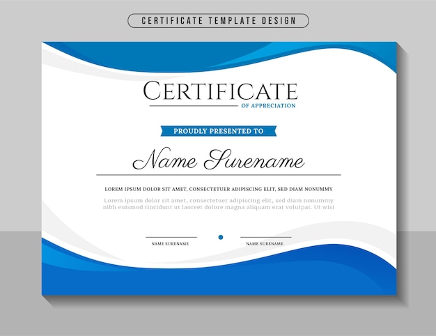 Modern elegant corporate business certificate template Premium Vector