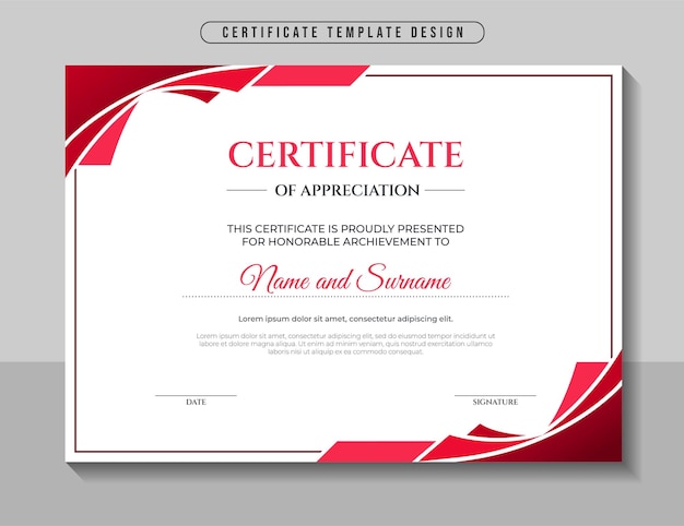 Modern elegant corporate business certificate template Premium Vector