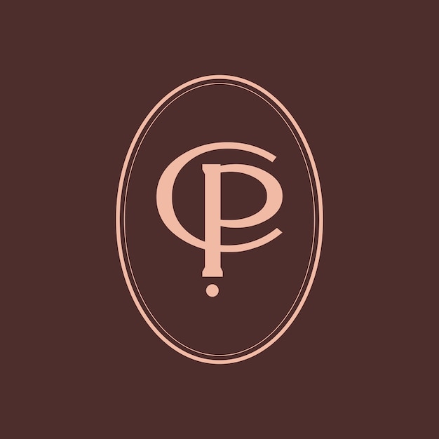 Modern Elegant CP of PC Logo Design sjabloon pictogram initialen gebaseerd Monogram en Letters