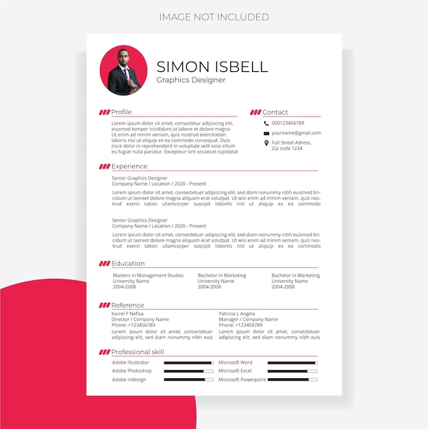 Vector modern and elegant cv or resume template