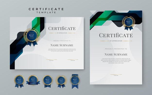 Modern elegant diploma certificate template with business corporate concept