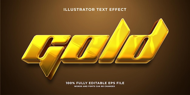 Modern Elegant Golden Editable 3D Text Effect