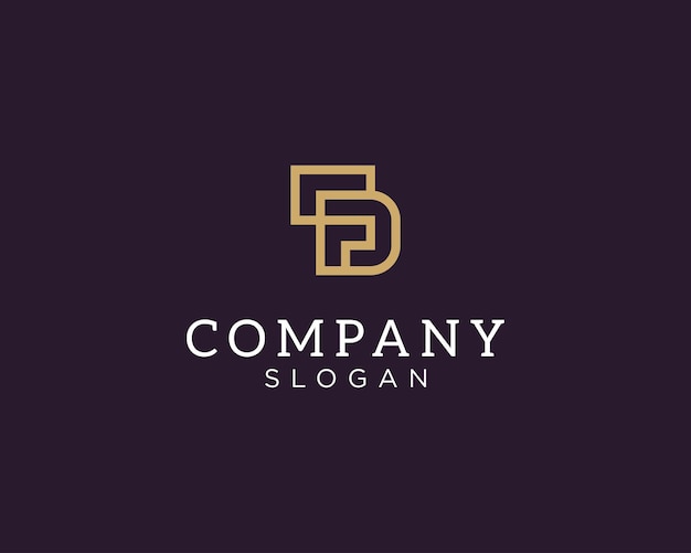 Modern and elegant letter DF or FD initial logo