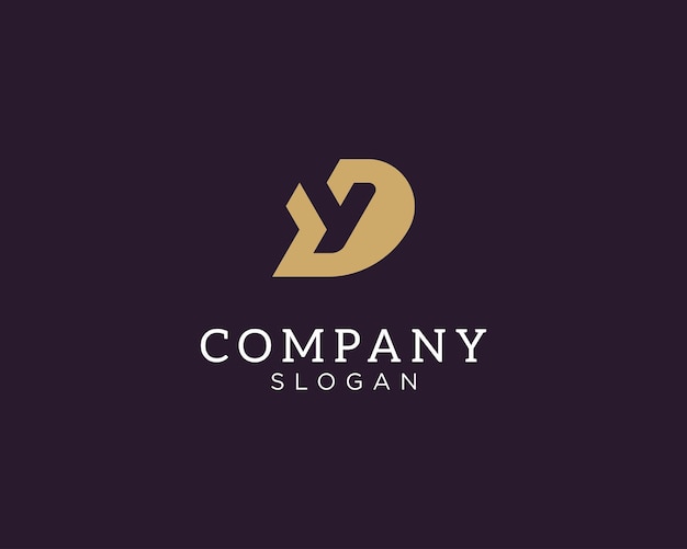 Modern and elegant letter DY or YD initial logo