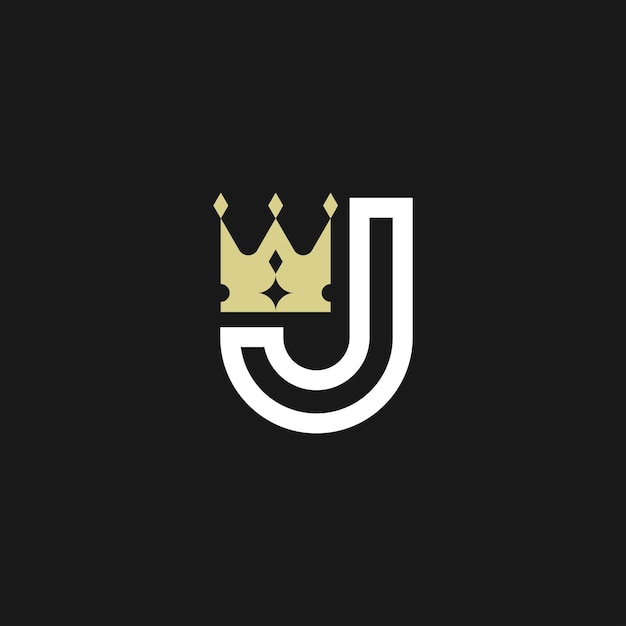 modern elegant letter J crown royal premium logo