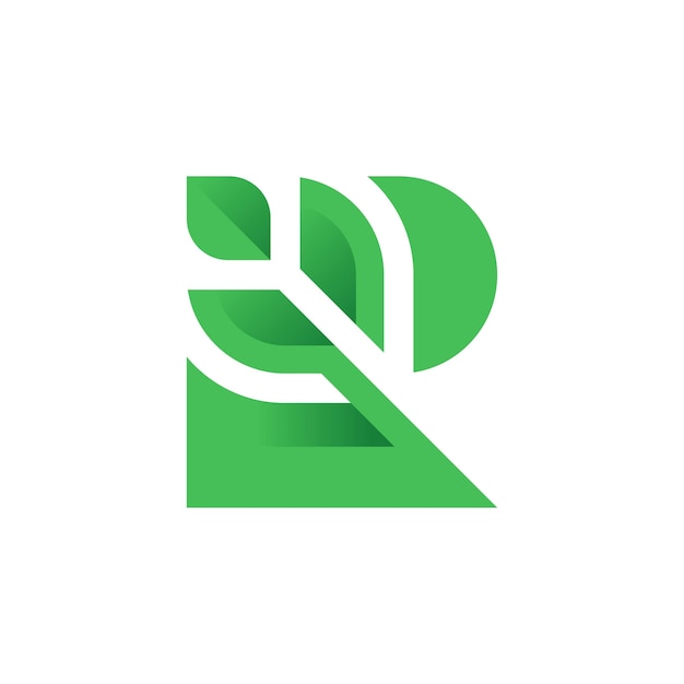 Modern and Elegant letter R leaf or leaves logo