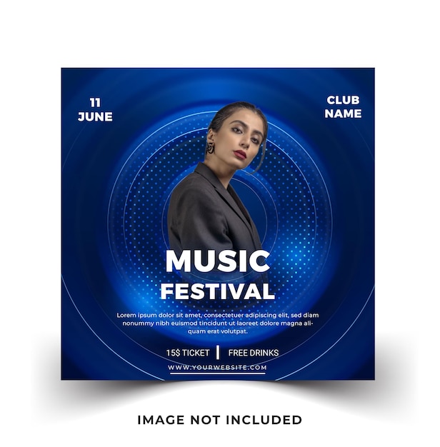 Vector modern elegant music festival social media post eps-sjabloon