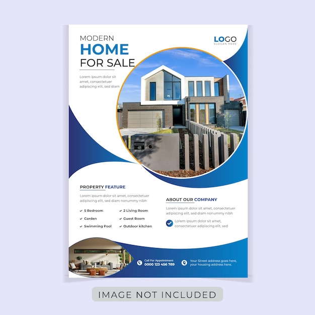 Modern elegant real estate property flyer